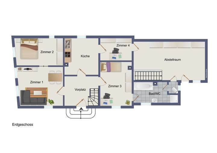Grundriss visualisiert EG