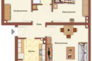 Wir renovieren für Sie, gut geschnittene  3-Zimmer-Wohnung mit Balkon in MG Rheindahlen – Mörserhof 16, 41179 Rheindahlen-Mitte, Mönchengladbach – Vorschaubild 2