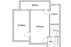 2-Zimmer-Wohnung mit Balkon und kleiner separater Küche ab 16.12.! – Londoner Str. 10, 53117 Auerberg, Bonn – Vorschaubild 1