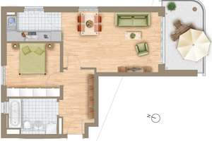 B.J.-2015 / Frei ab sofort / 2-Zi.-Wohnung mit Südbalkon in grüner Wohnlage! – Gret-Palucca-Weg 3, 81245 Altaubing, München – Vorschaubild 3