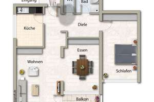 Lichtdurchflutete Etagenwohnung mit Südwestbalkon und offenem Wohn-Essbereich – Die vollständige Adresse der Immobilie erhältst du vom Anbieter., 73033 Göppingen – Vorschaubild 2