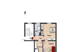 Kleine Wohnung in der Stadtmitte // 2.OG Links – Heinrich-Heine-Str. 11, 38440 Stadtmitte (Ortsteil), Wolfsburg – Vorschaubild 5