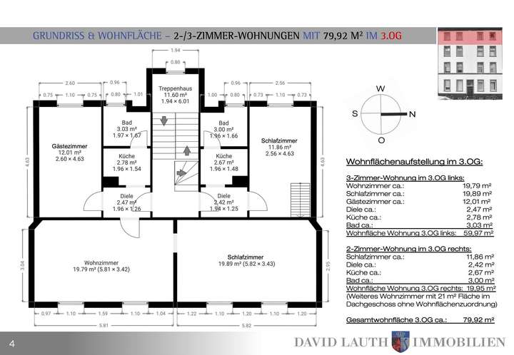 Grundriss 3. Obergeschoss MFH