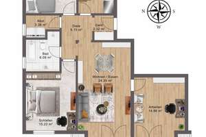 Hier fühlen Sie sich wohl! - Etagenwohnung in Ingolstadt-West – 85049 Mitte, Ingolstadt – Vorschaubild 12