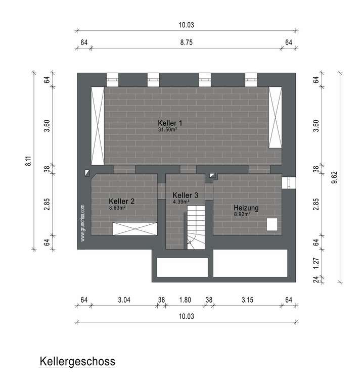 Grundrissplan Kellergeschoss