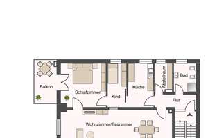 Großzügige Eigentumswohnung mit Balkon - Kernsanierung 2008 – Die vollständige Adresse der Immobilie erhältst du vom Anbieter., 66123 St. Johann, Saarbrücken – Vorschaubild 7