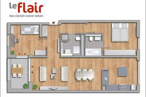 "Le Flair" in Düsseldorf-Pempelfort, moderne 3-Raum-Wohnung mit Parkett, 2 Bädern und Loggia. – Marc-Chagall-Str. 14, 40477 Pempelfort, Düsseldorf – Vorschaubild 5