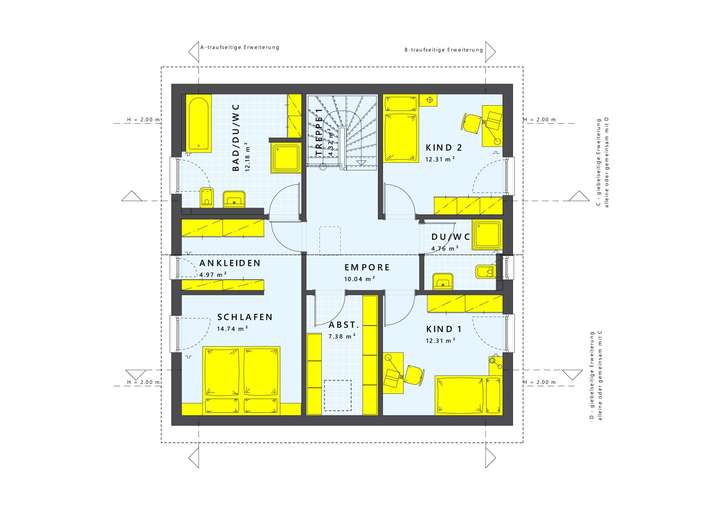 Grundriss Dachgeschoss mit Abs