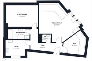 Maschsee als Nachbar: Helle 3 Zi. DG-Wohnung mit kleinem Balkon – Die vollständige Adresse der Immobilie erhältst du vom Anbieter., 30173 Südstadt, Hannover – Vorschaubild 8