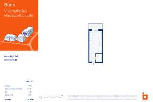 B11: 1-Zimmerwohnung im 1. OG mit Balkon zur Parkseite – Hausdorffstraße 348, 53129 Dottendorf, Bonn – Vorschaubild 4