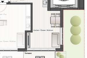 Zentrale Neubau-Wohnung mit 2 Zimmern, Terrasse und Gartenanteil! – Forststraße 201, 70193 Kräherwald, Stuttgart – Vorschaubild 4