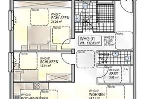 Helle Wohnung mit großer Terrasse im KFW 40 Energiesparhaus in ruhiger Lage im Grünen – Die vollständige Adresse der Immobilie erhältst du vom Anbieter., 56076 Horchheimer Höhe, Koblenz – Vorschaubild 2