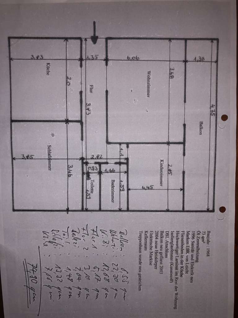 Gepflegte 3-Zimmer-Wohnung im 1. OG in Waiblingen