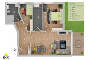 🏡 Saniert. Ruhig. Bezugsfrei. 3-Zimmer EG-Wohnung mit Terrasse, Keller & Tiefgarage in Bonn – Ellesdorfer Str. 29, 53179 Lannesdorf, Bonn – Vorschaubild 3