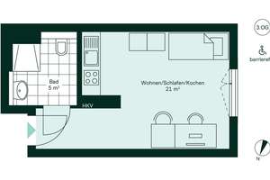 Apartment mit allem, was Studierende brauchen – Roermonder Straße 76, 52072 Ponttor, Aachen – Vorschaubild 2