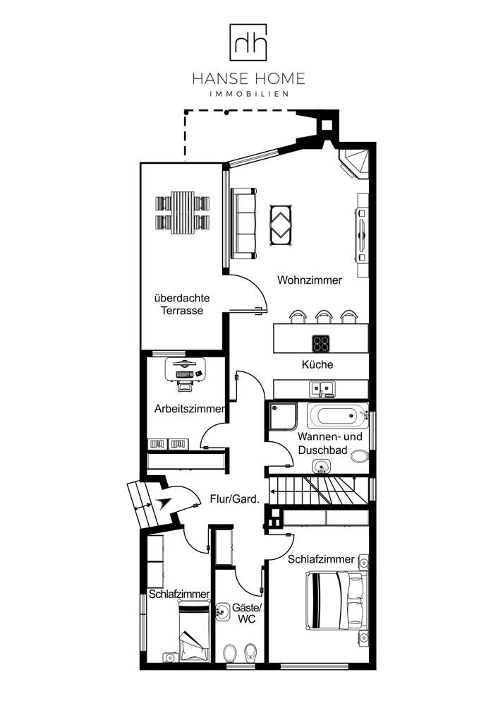 Erdgeschoss mit Terrasse