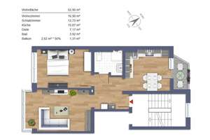 2-Zi.-Whg. (Rücklage ca. 16.600,- €) modernisiert und mit Balkon in Pempelfort – Die vollständige Adresse der Immobilie erhältst du vom Anbieter., 40479 Pempelfort, Düsseldorf – Vorschaubild 13