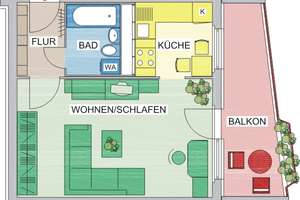 1-Raum Whg. ebenerdig erreichbar mit großem Balkon in Markersdorf! – Alfred-Neubert-Str. 19, 9123 Markersdorf, Chemnitz – Vorschaubild 2