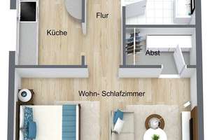 Großzügige 1 Zimmer Single Whg. im Grünen von Grombühl – 97080 Grombühl, Würzburg – Vorschaubild 10