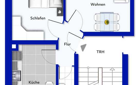 Kapitalanleger aufgepasst! 2 Zimmerwohnung in kleinem Wohnhaus
