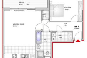 Stilvolle 2-Zimmer-Wohnung mit Balkon in beliebter Lage – Die vollständige Adresse der Immobilie erhältst du vom Anbieter., 28211 Gete, Bremen – Vorschaubild 6
