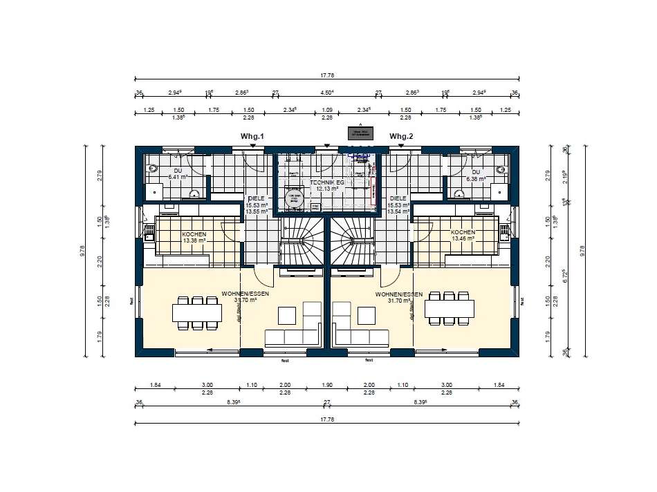 Raumaufteilung Erdgeschoß
