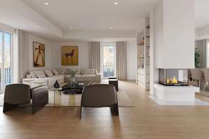 Penthouse Alt-Bogenhausen by Legat Living: 300 m² Wohnfläche, 3 m Deckenhöhe, 2 Kamine, 3 Terrassen