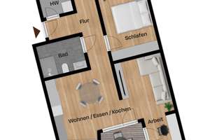 Optimal geschnittene 2-Zimmer-Eigentumswohnung, mit sonniger Südwest-Loggia, in St. Johannis. – Die vollständige Adresse der Immobilie erhältst du vom Anbieter., 90419 Sandberg, Nürnberg – Vorschaubild 2