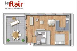 "Le Flair" in Düsseldorf-Pempelfort, helle 2-Raumwohnung mit Parkett u. 19 m² Dachterrasse. – Marc-Chagall-Str. 10, 40474 Pempelfort, Düsseldorf – Vorschaubild 5