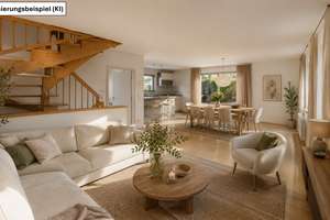 Kernsanierte Doppelhaushälfte mit großem Garten, Balkon & Hobbyraum in ruhiger Lage von Isen
