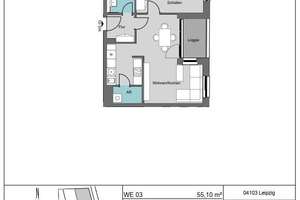 Stilvolle 2-Zimmer-Neubauwohnung mit Loggia im Zemtrum-Ost – Kreuzstraße 27, 4103 Zentrum-Ost, Leipzig – Vorschaubild 9