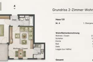 moderne 2-Zi-Whg in ruhiger Lage inkl. TG-Box – 70499 Giebel, Stuttgart – Vorschaubild 9
