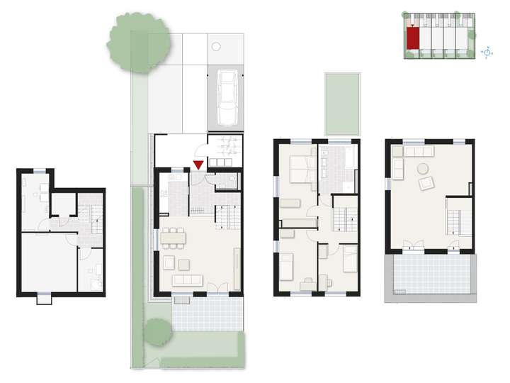 Grundrisse nebeneinander