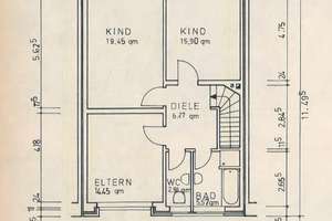 EINFAMILIEN-REIHENMITTELHAUS PARKETT 4 ZIMMER MOD. BÄDER+G-WC GARTEN TERRASSE GARAGE IN HASSELS – Oberheider Straße 35, 40599 Hassels, Düsseldorf – Vorschaubild 39