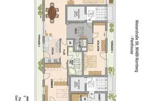 Einzigartige möblierte Penthouse Wohnung mit 147m2 Terrasse, Sauna, offener Kamin – Welserstrasse 58, 90489 Veilhof, Nürnberg – Vorschaubild 10
