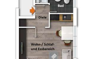Interessante Kapitalanlage: Gepflegtes Apartment in zentraler Lage von Leverkusen-Schlebusch – 51375 Wiesdorf, Leverkusen – Vorschaubild 2