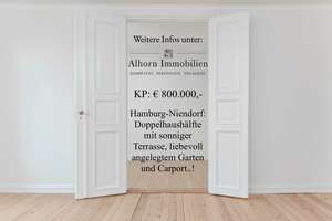 Hamburg-Niendorf: Doppelhaushälfte mit sonniger Terrasse, liebevoll angelegtem Garten und Carport..!