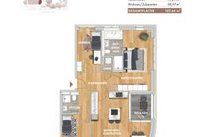 JETZT MIETEN * Gästehaus am Park * NEUBAU  * 4 Zimmer Wohnung * 2 Bäder  – Haydnstraße 25, 4107 Zentrum-Süd, Leipzig – Vorschaubild 11