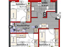 Erstbezug! Zimmer in moderner 3er- oder 4er-WG im DG - möbliert, EBK & Waschtrockner – Fürther Straße 44, 90443 Himpfelshof, Nürnberg – Vorschaubild 5