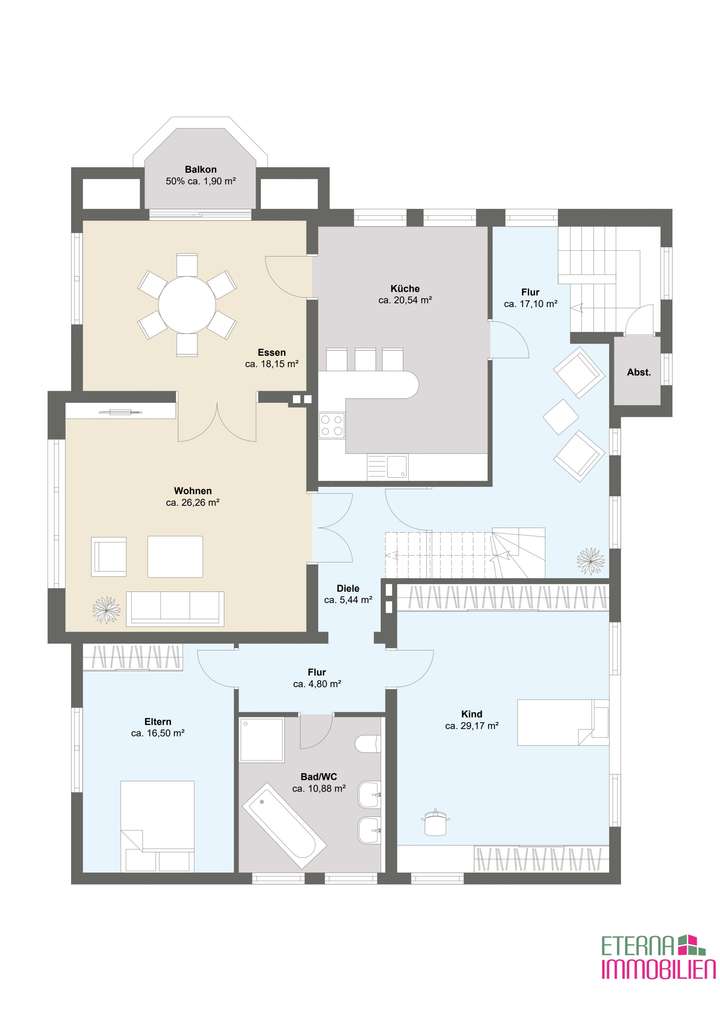 Wohnetage im Obergeschoss