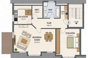 Lichtdurchflutete 2-Zimmer-Wohnung mit 64 m² und optionaler Garage – Möhrendorfer Str. 38, 91056 Heiligenloh, Erlangen – Vorschaubild 10