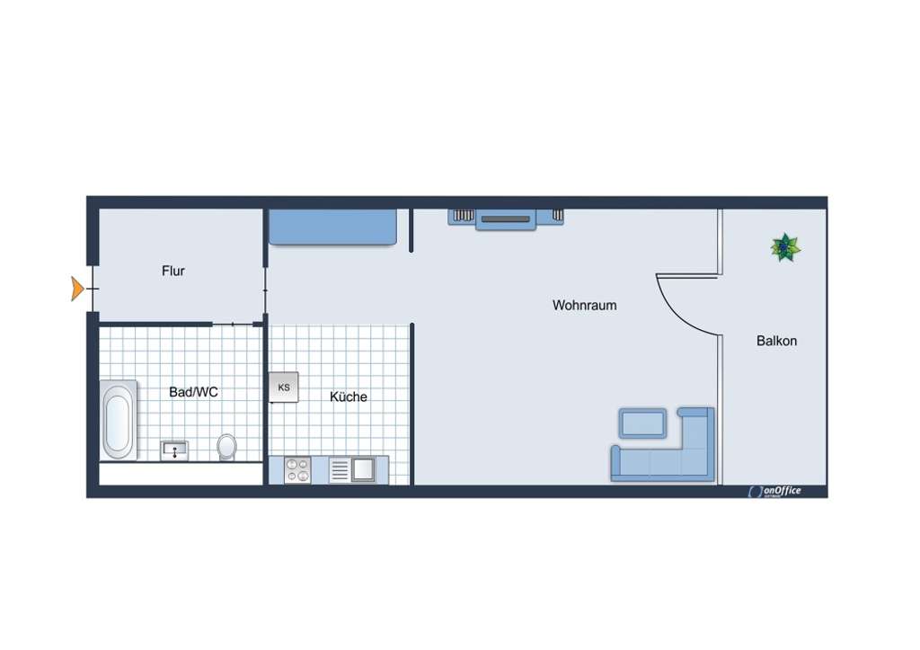 Immobilie in Liederbach - Möblierte 1-Zimmer-Wohnung mit sonnigem Balkon - Bild 1