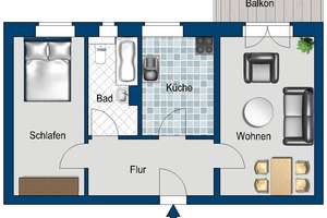 Schöne 2 Raum Wohnung in Ruhiger Lage zuzüglich eines Stellplatzes ab Juni zu vermieten! Der Stellpl – Heinz-Bongartz-Str. 8A, 1239 Lockwitz, Dresden – Vorschaubild 2