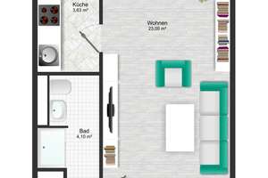 Helle 1-Zimmer-Wohnung in München mit Balkon und tollen Ausblick – Appenzeller Straße 137, 81475 Fürstenried-West, München – Vorschaubild 7