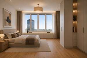 3-Zimmer-Rarität im „BROOKS ON EAST“ Tower inklusive EBK! Provisionsfrei für den Käufer – Die vollständige Adresse der Immobilie erhältst du vom Anbieter., 10243 Friedrichshain, Berlin – Vorschaubild 2