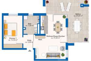 "Beste Aussichten"
Vermietete 2 Zimmerwohnung 
in City Ost – Die vollständige Adresse der Immobilie erhältst du vom Anbieter., 65189 Südost, Wiesbaden – Vorschaubild 2