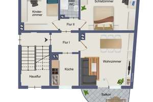 3-Raum Wohnung mit großem Balkon ! – Die vollständige Adresse der Immobilie erhältst du vom Anbieter., 9599 Freiberg – Vorschaubild 2
