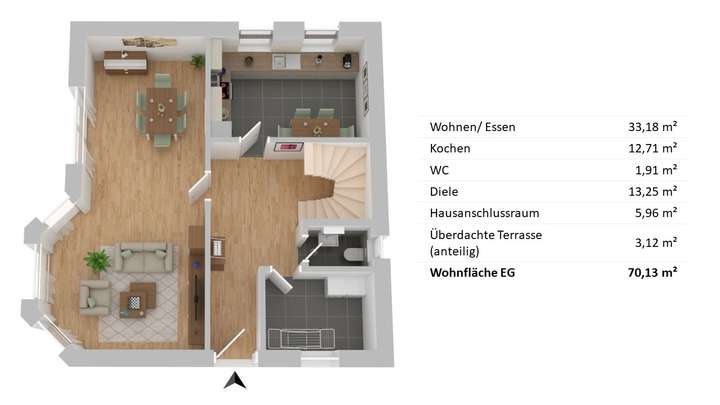 3D-Grundriss - EG - Beispiel
