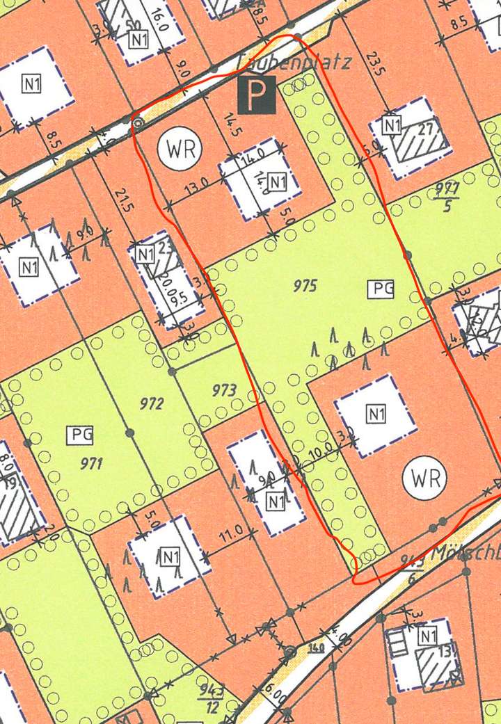 Grundstück mit 2 Baufenster...