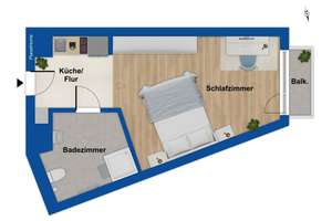 Modernes und möbliertes Apartment, vermietet, zur Kapitalanlage in München-Obersendling – Die vollständige Adresse der Immobilie erhältst du vom Anbieter., 81379 Obersendling, München – Vorschaubild 8